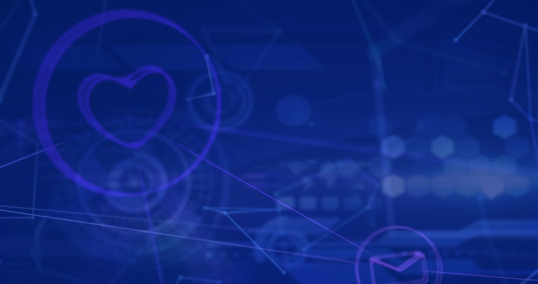 Digital Abstract Technology Background with Heart Symbol