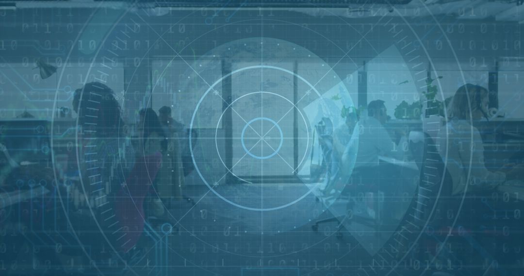 Diverse Business Team in High-Tech Data Analysis Environment