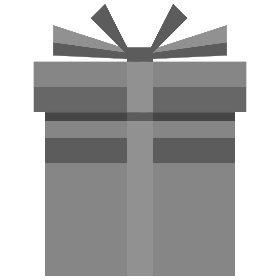 Transparent PNG of Gray Gift Box with Ribbon