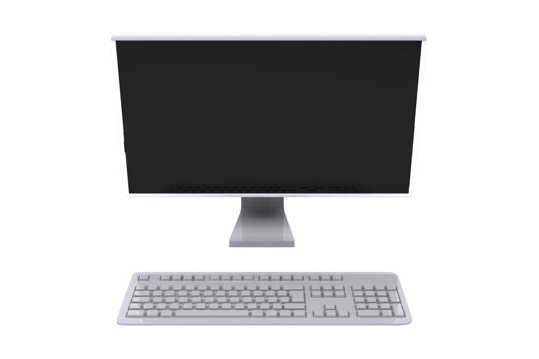 Modern Desktop Computer Monitor and Keyboard on Transparent Background - Download Free Stock Images Pikwizard.com