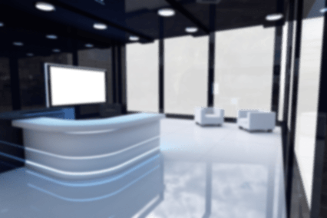 Modern Transparent Lobby Interior with Reception