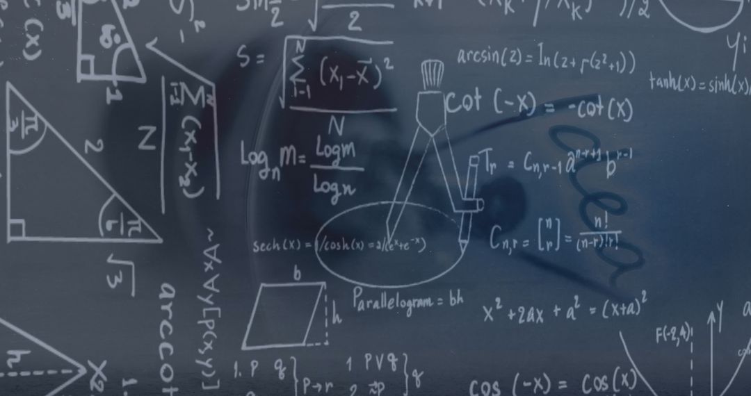Complex Mathematical Equations on Chalkboard for Analytical Concepts