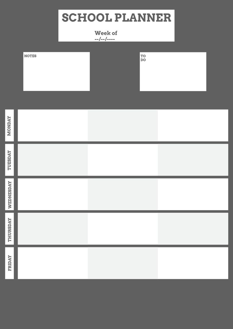 Minimalist Weekly School Planner for Efficient Task Management