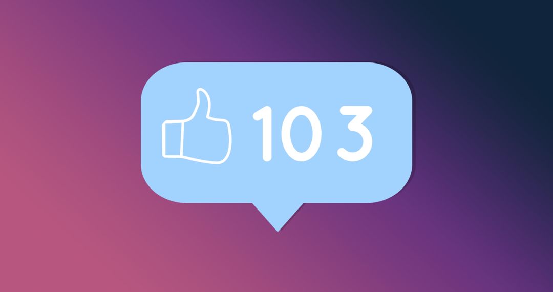 Social Media Like Alert with Increasing Count on Gradient Background