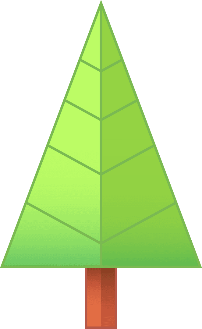Transparent Minimalist Pine Tree in Geometric Digital Style