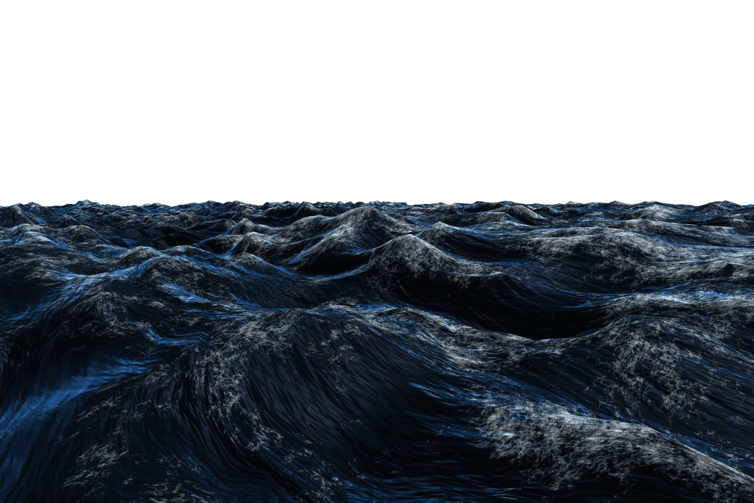 Vibrant Wave Patterns on Transparent Background Enhanced by Sea Waves