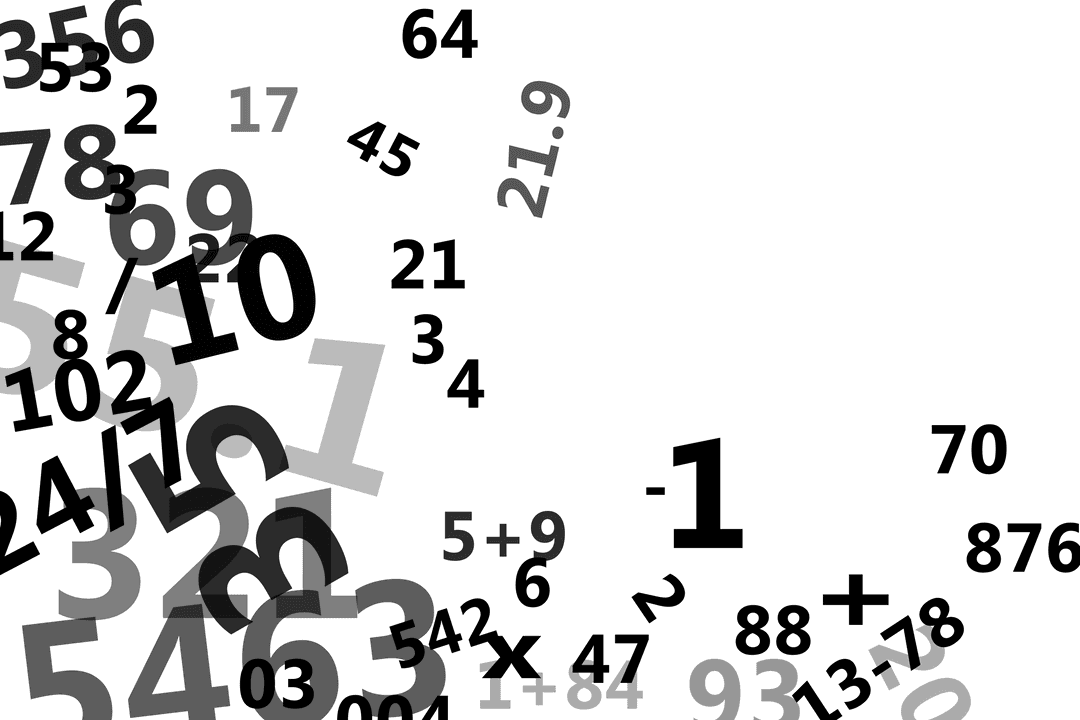 Floating Numbers on Transparent Background Vector Illustration