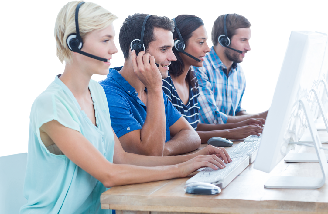 Diverse Customer Service Team Communication on Transparent Background - Download Free Stock Images Pikwizard.com