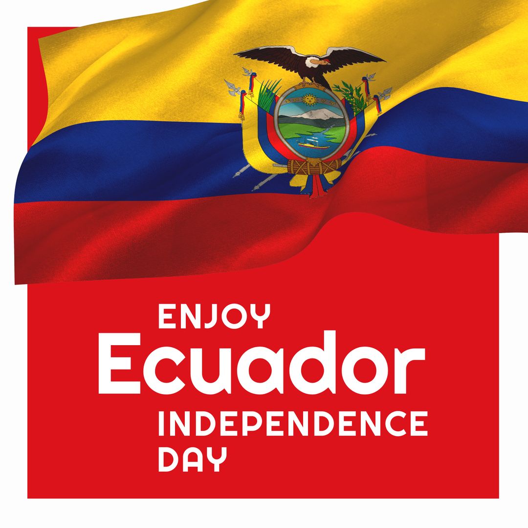 Ecuador Independence Day Celebration Banner with National Flag