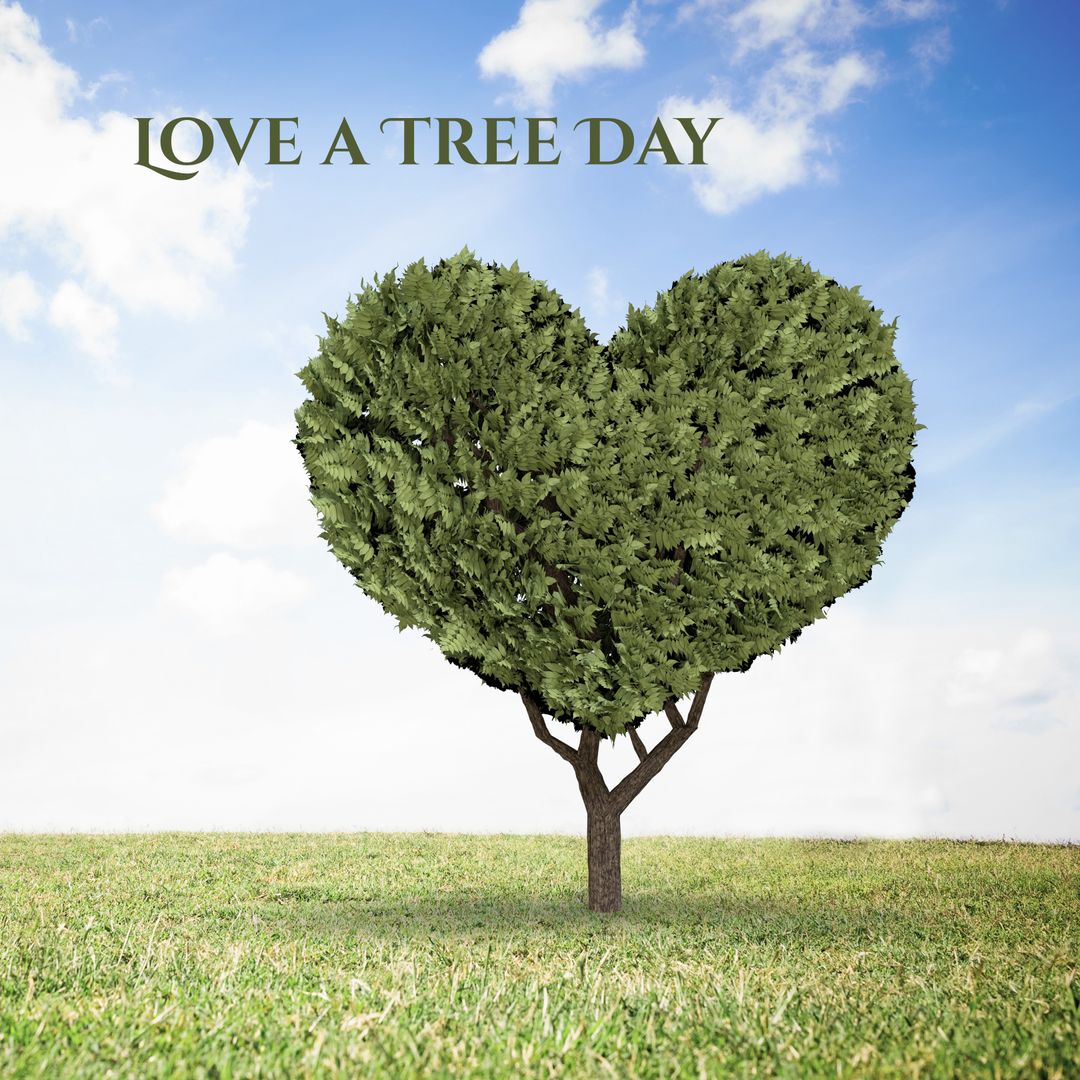Heart Shape Tree Celebrating Love A Tree Day Under Blue Sky