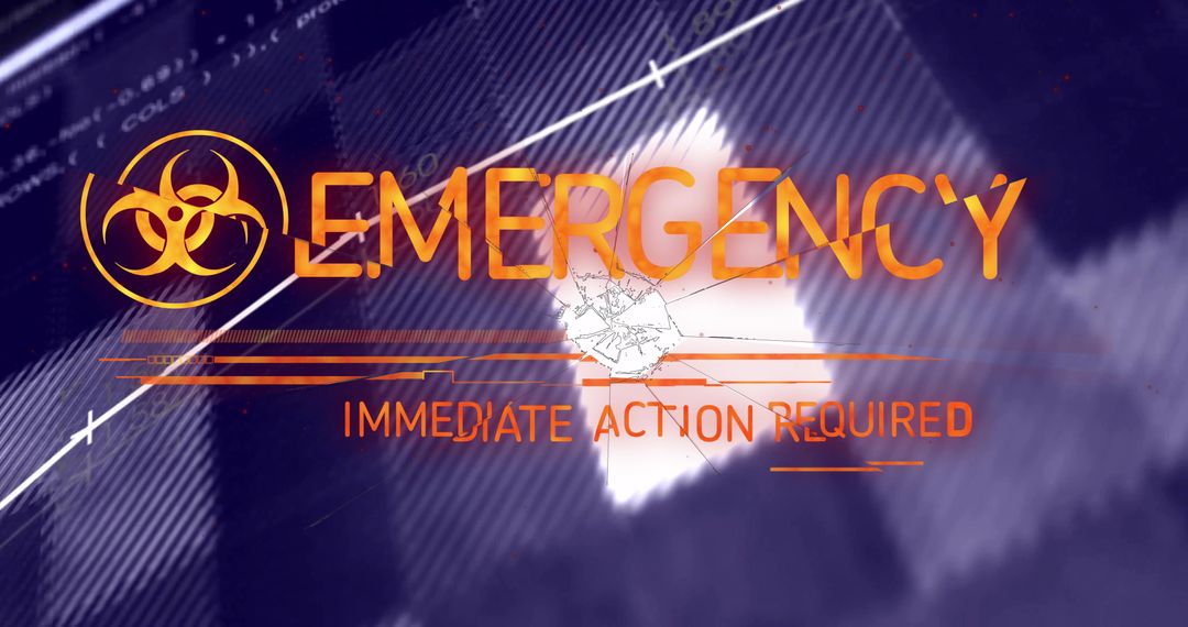 Futuristic Cyber Alert with Biohazard Warning Need Immediate Action
