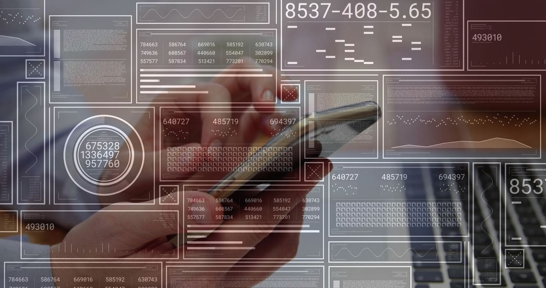 Business Professional Analyzing Digital Data on Smartphone at Desk