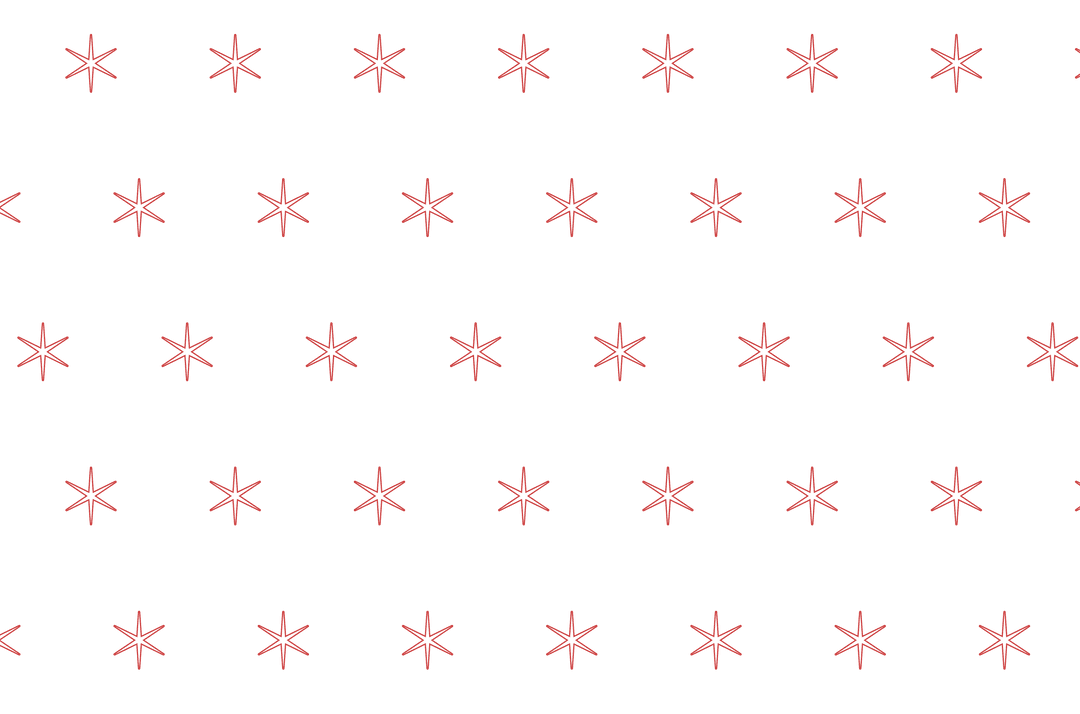 Rows of Red Stars Pattern on Transparent Background