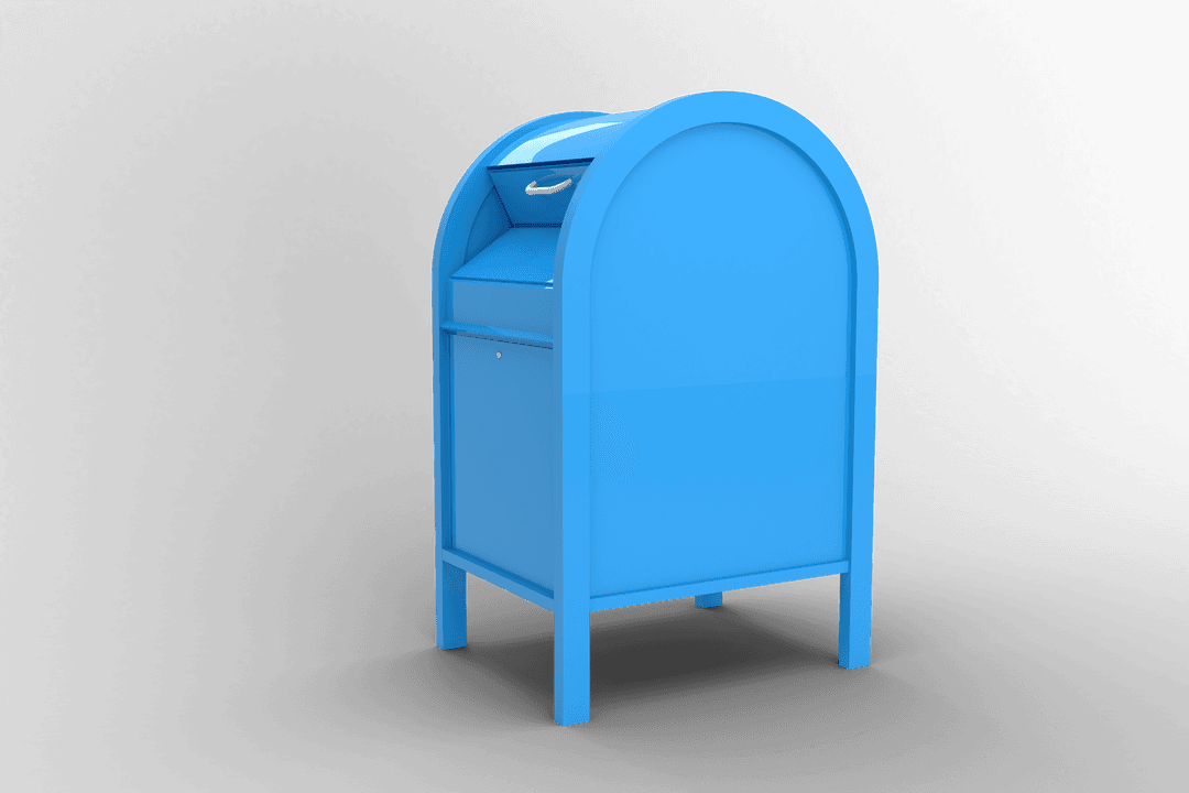 Transparent Blue Donation Box for Used Clothes Vector Illustration
