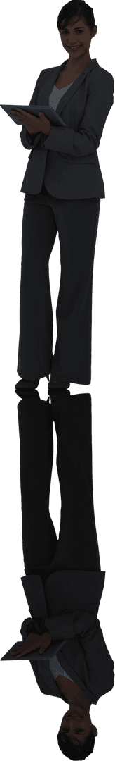 Businesswoman with Notepad and Reflection on Transparent Background - Download Free Stock Images Pikwizard.com