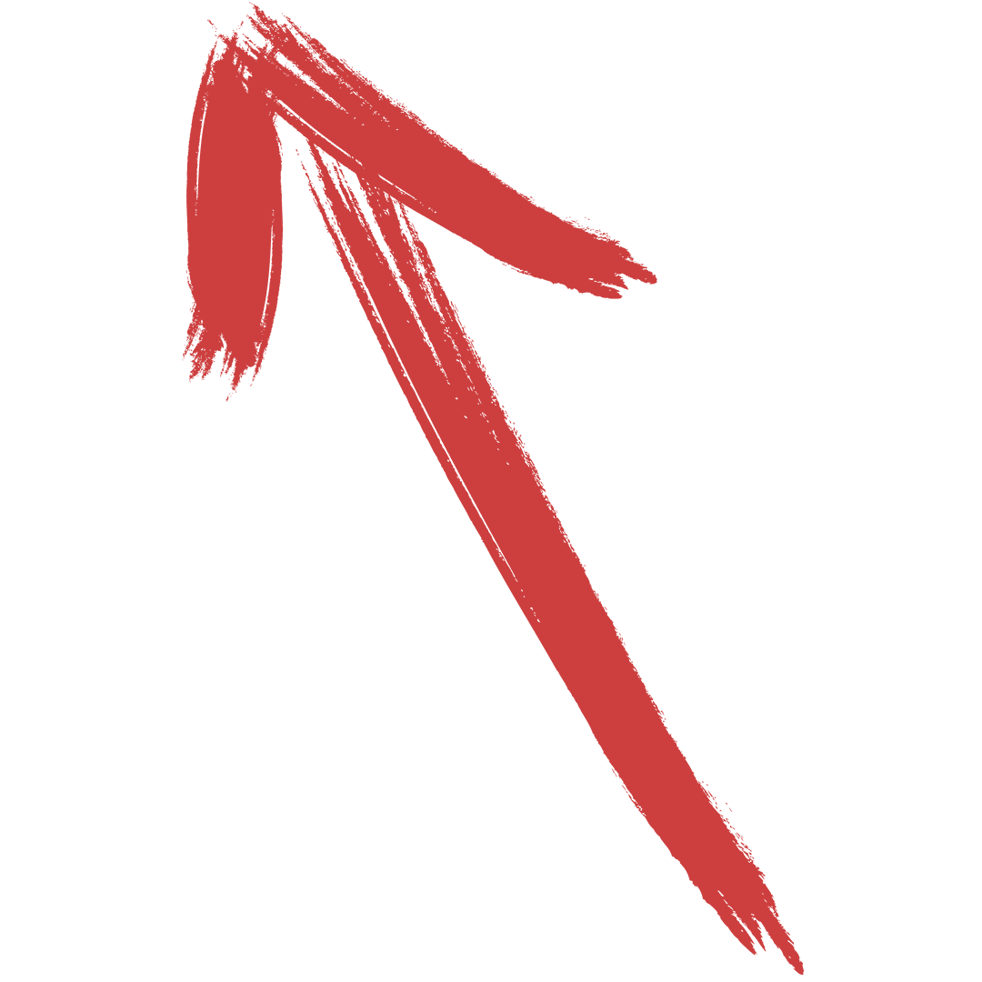 Red Straight Brush Arrow on Transparent Background for Direction