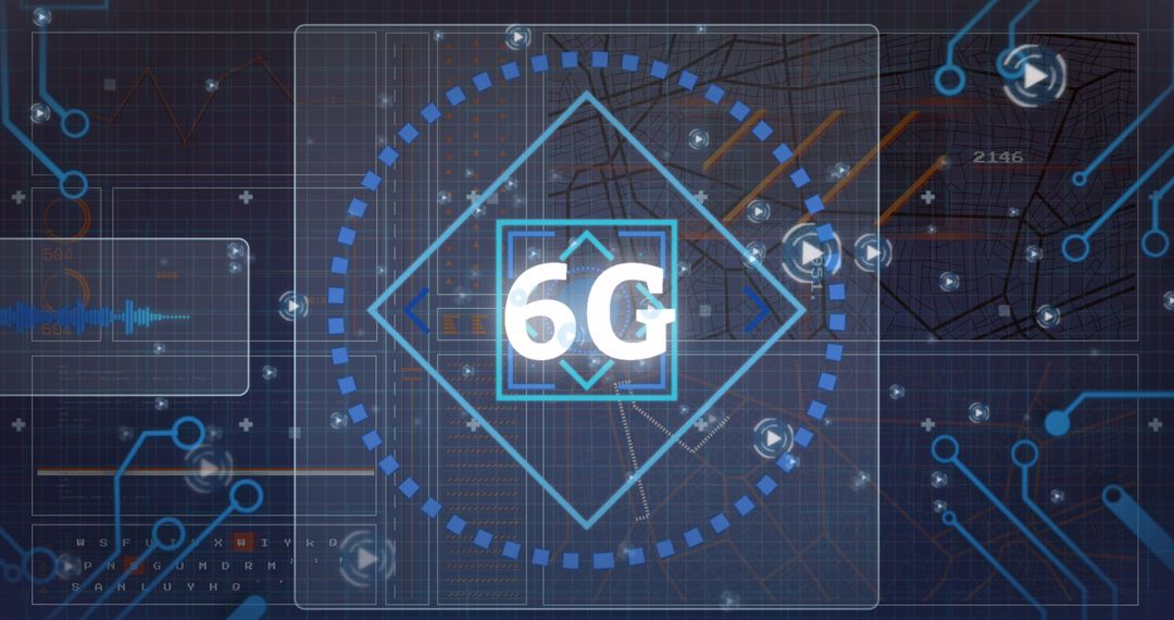 6G Networks and Futuristic Technology Concept Background