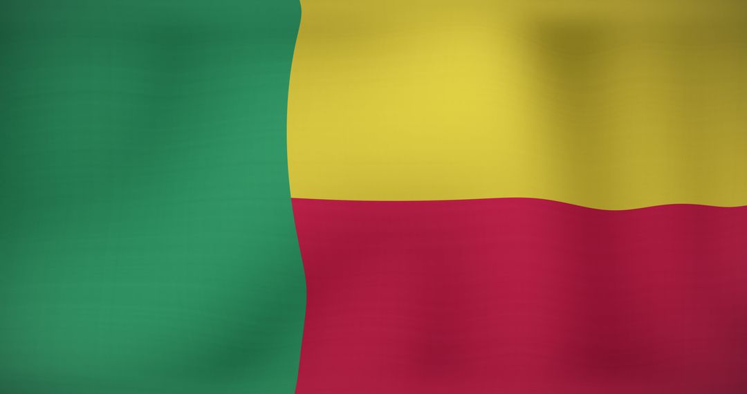 Silky Benin Flag Waving in Wind