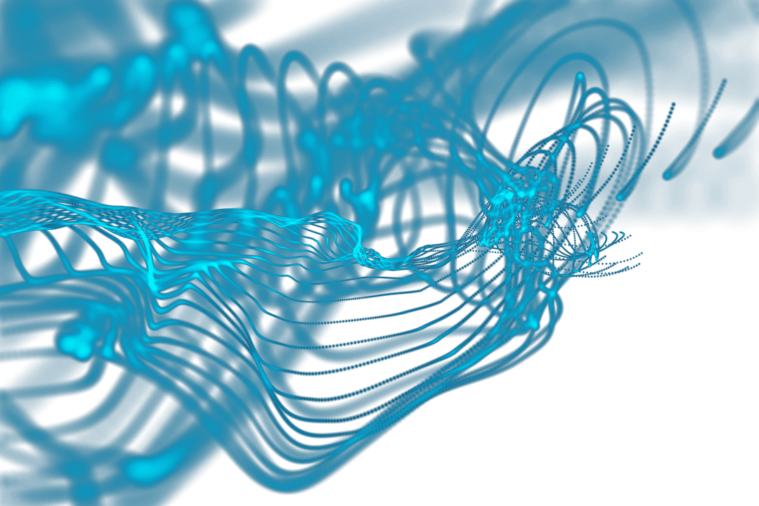 Abstract Blue Waveforms on Transparent Background for Contemporary Designs