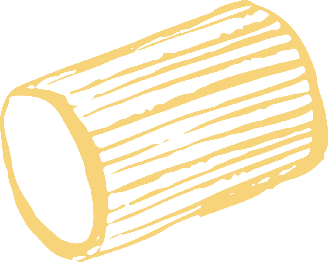 Yellow Transparent Wooden Log Illustration on Clear Background