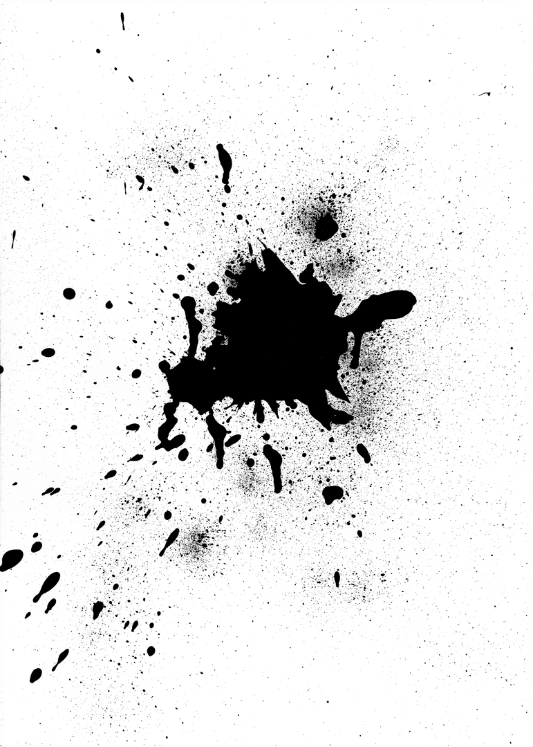 Abstract Black Stain on Transparent Background for Design