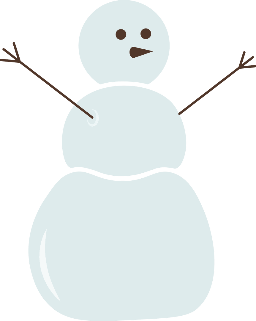 Cheerful Snowman Digital Illustration on Transparent Background