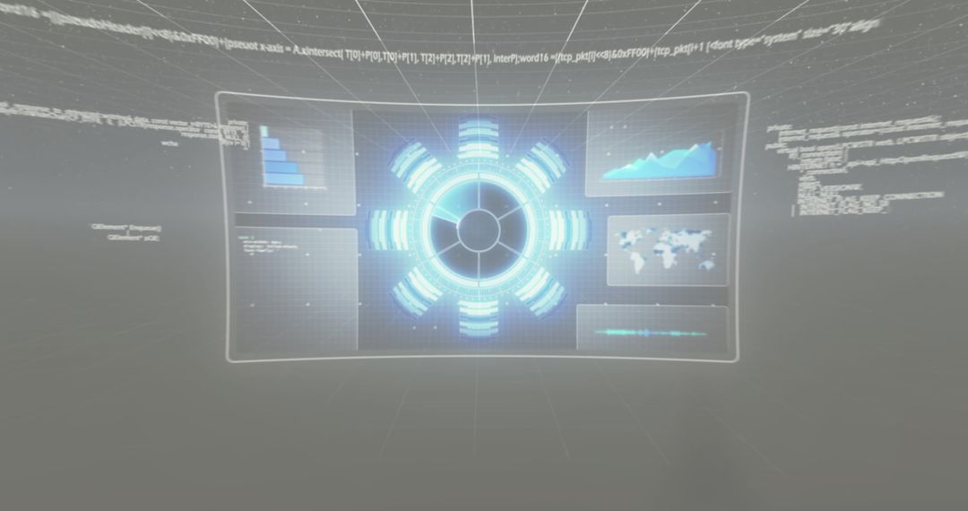 Cutting-Edge Digital Interface with Global Data Visualization