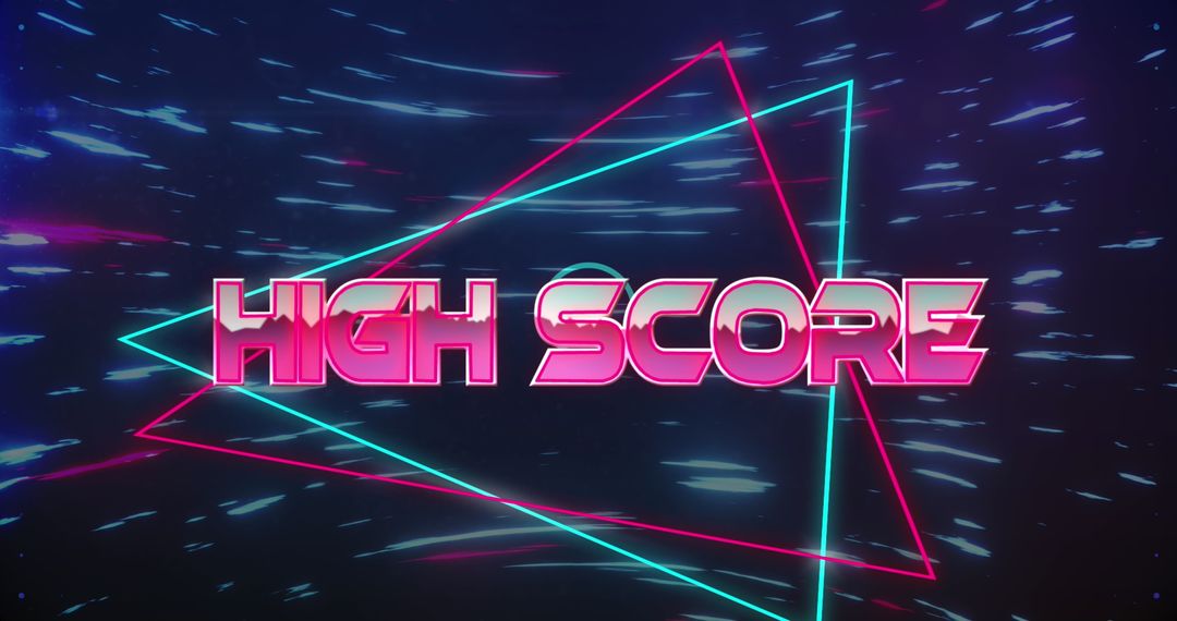 High Score Banner in Neon with Dynamic Blue Light Trails