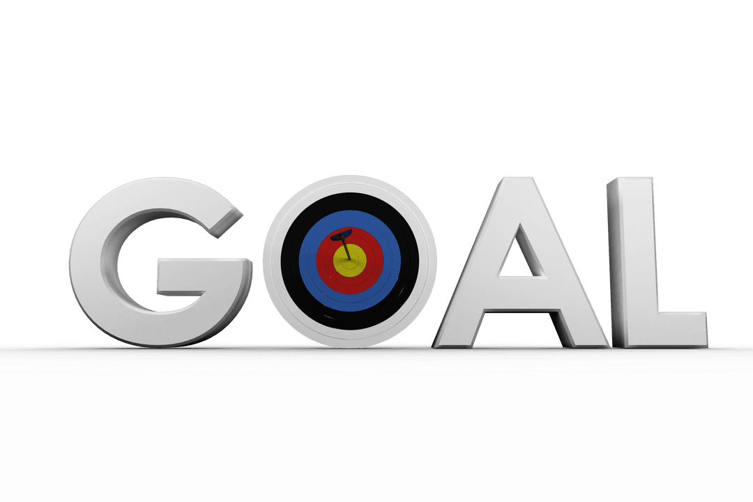 Transparent Target-Inspired 3D 'Goal' Lettering Visualization