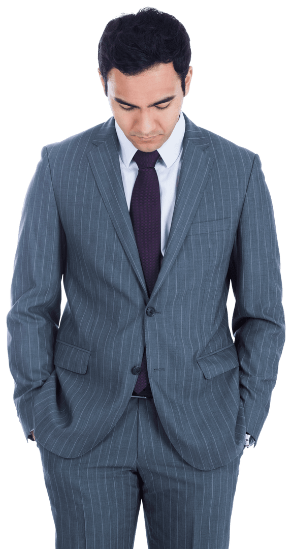 Transparent Businessman Contemplating Formal Attire