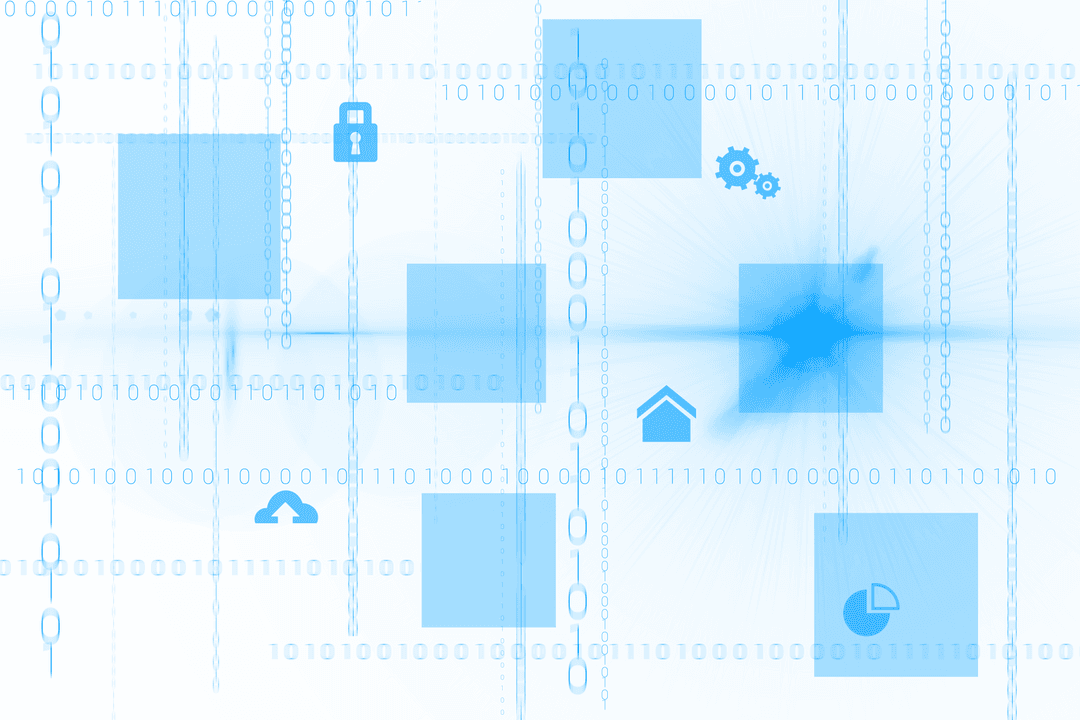 Blue Digital Interface on Transparent Background Cyber Security Design