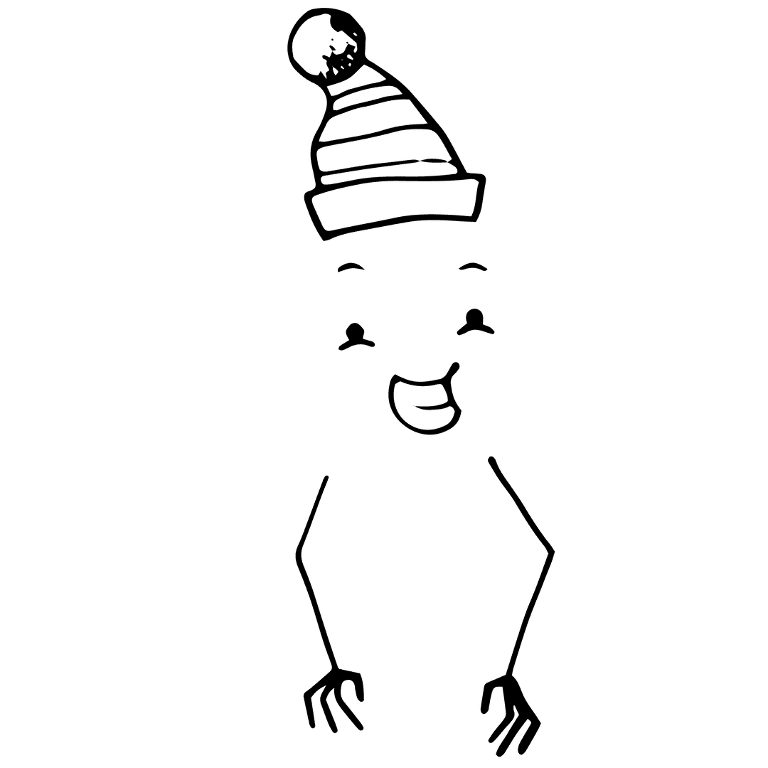 Abstract Character Illustration on Transparent Background with Vector Vibes