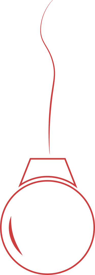 Transparent Red Hanging Ball Illustration on Transparent Background