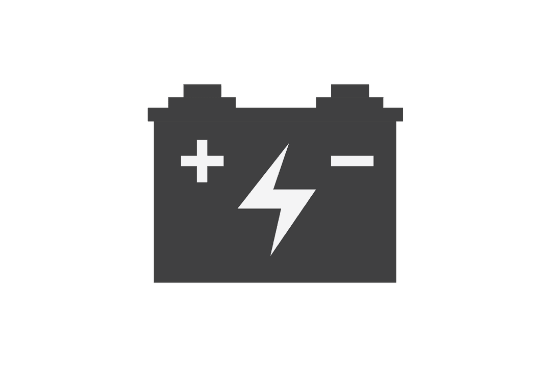 Black Battery Icon on Transparent Background for Energy Concepts