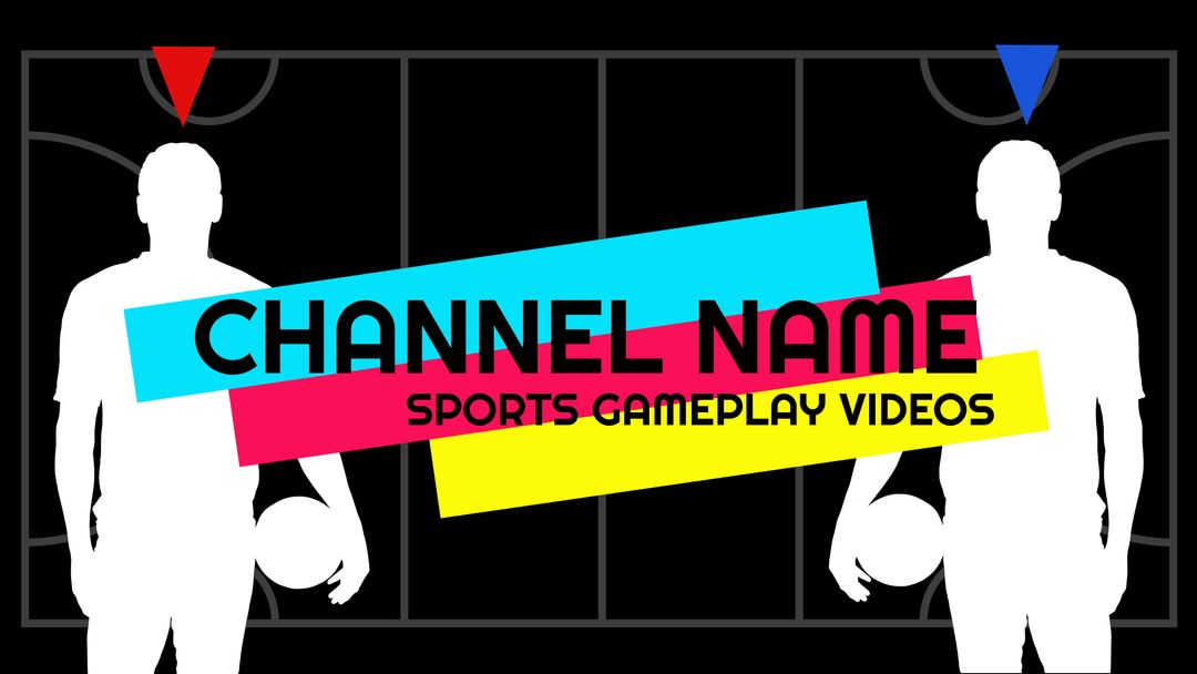 Vibrant Template Featuring Sports Silhouettes for Gameplay Videos - Download Free Stock Templates Pikwizard.com