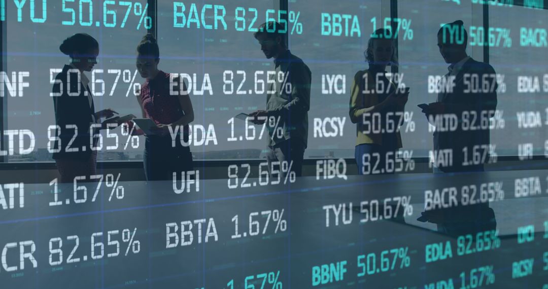 Business Team Analyzing Stock Market Data