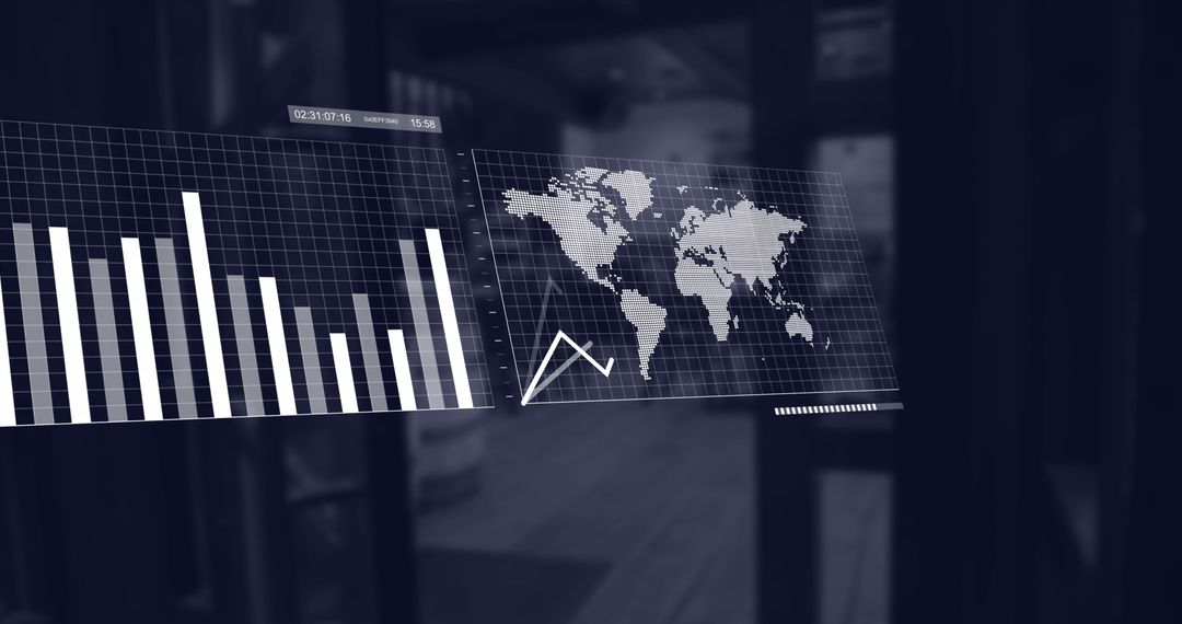 Digital Graphs Projecting in Empty Coffee Shop