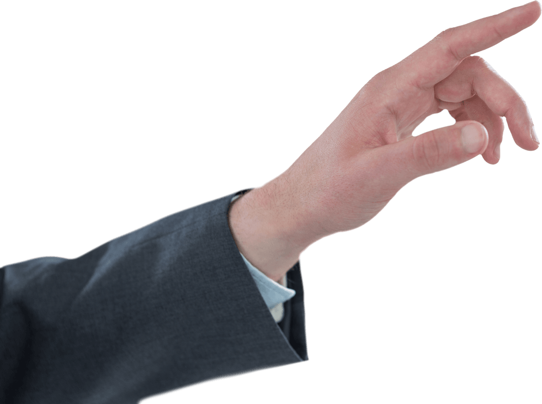 Business Hand Gesturing on Transparent Digital Interface Screen