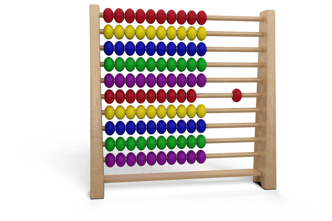 Colorful Abacus with Transparent Background for Educational Designs