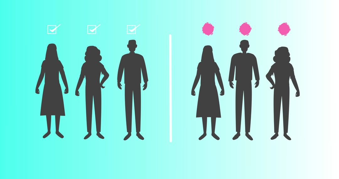 Silhouette Figures with Health Indicators on Blue Gradient - Free Images, Stock Photos and Pictures on Pikwizard.com