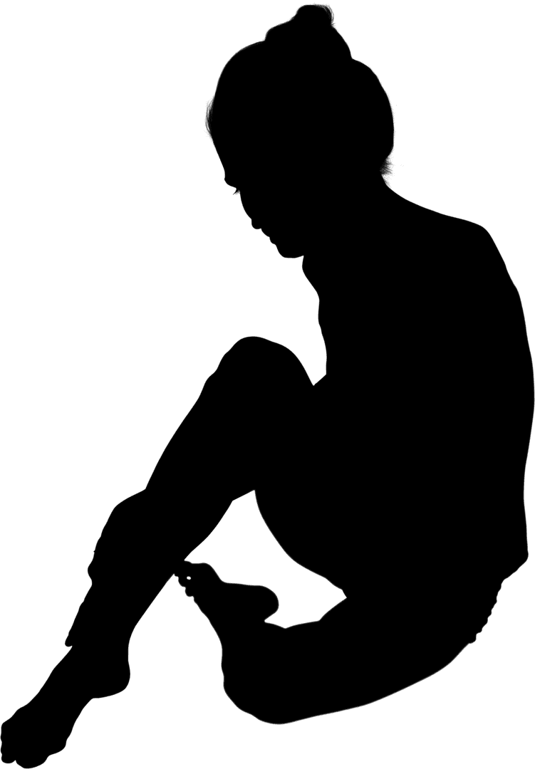 Transparent Female Athlete Silhouette in Exercising Pose