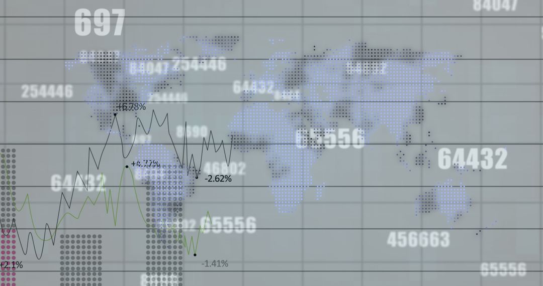 Global Financial Data Analytics with World Map Background