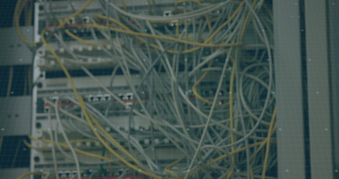 Engineer Working on Complex Server Network Cable Connections