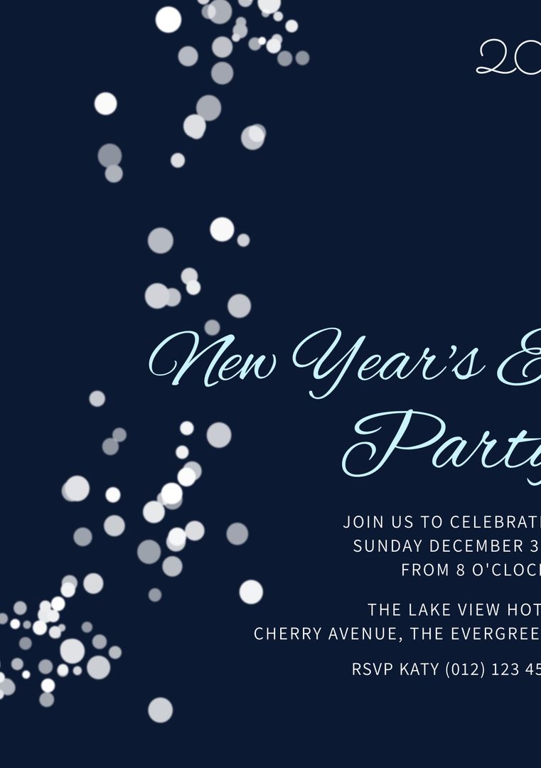 Elegant New Year's Eve Party Invitation with Silver Confetti