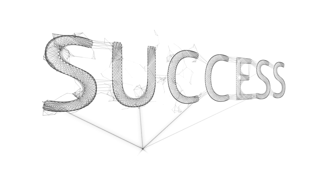 Success Text Illustration with Transparent Background for Motivational Use