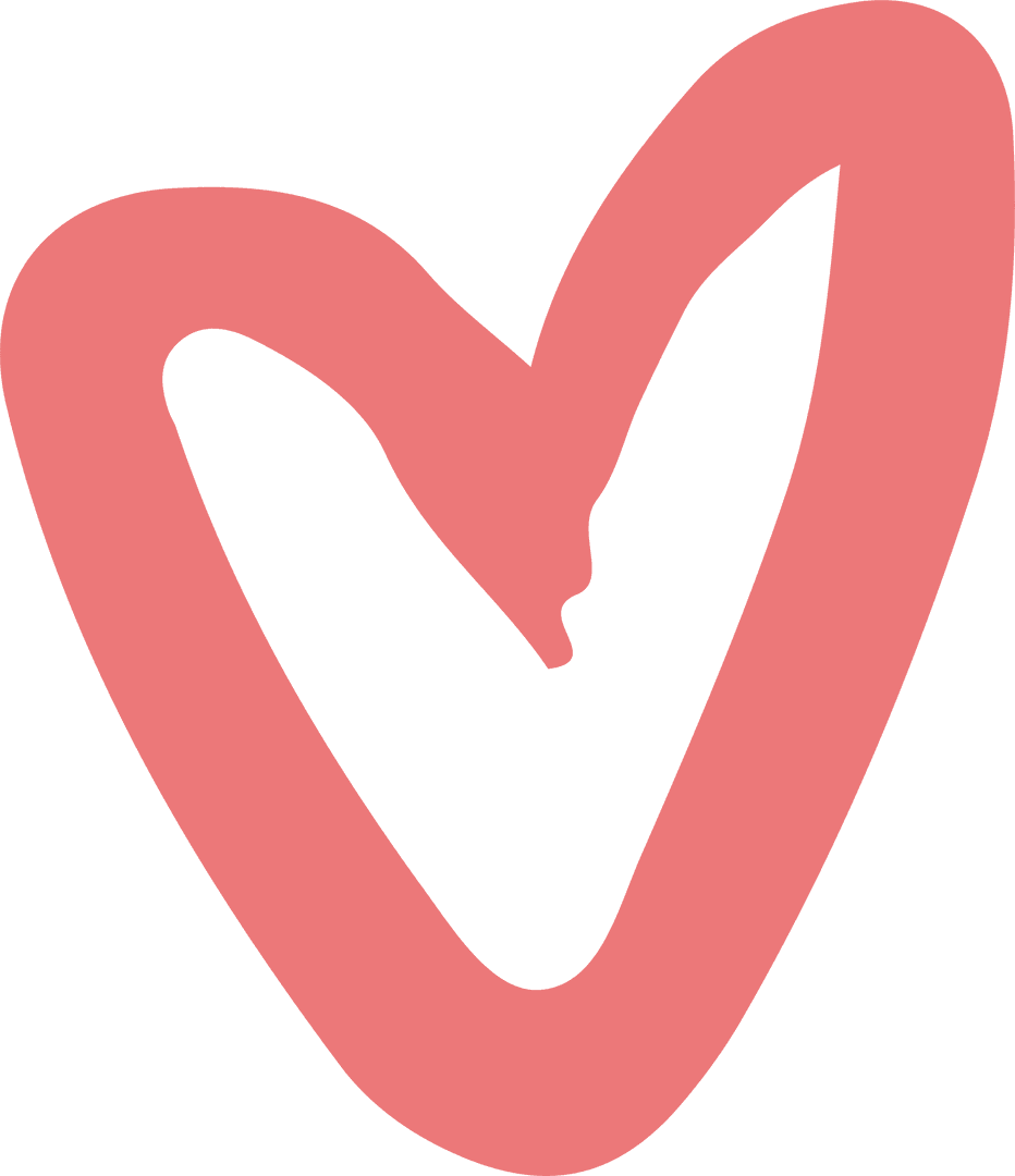 Pink Abstract Heart Shaped Outline on Transparent Background