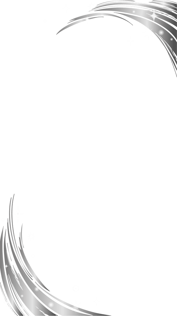 Stylish Silver Swirl on Transparent Backdrop with Stars