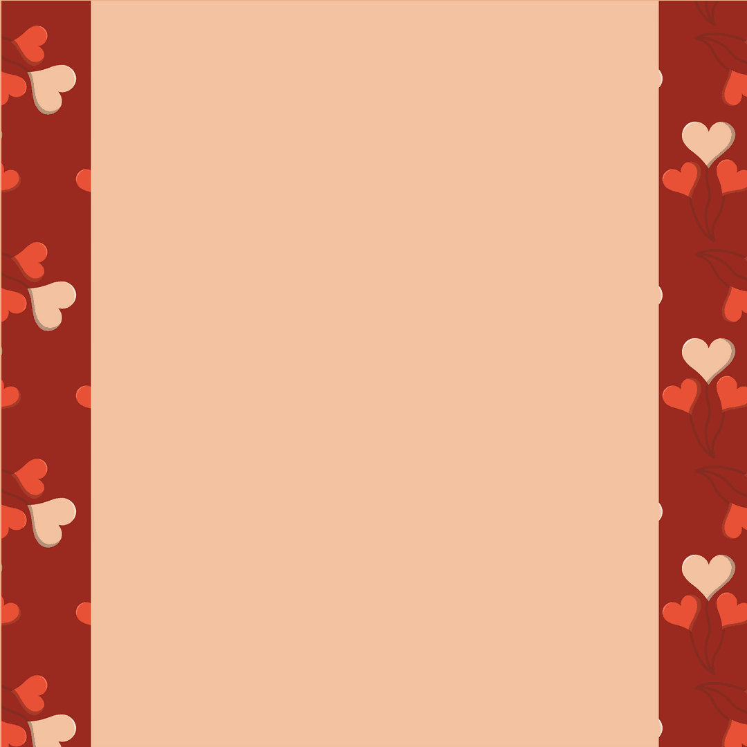 Beige Card with Red and Beige Hearts on Transparent Background