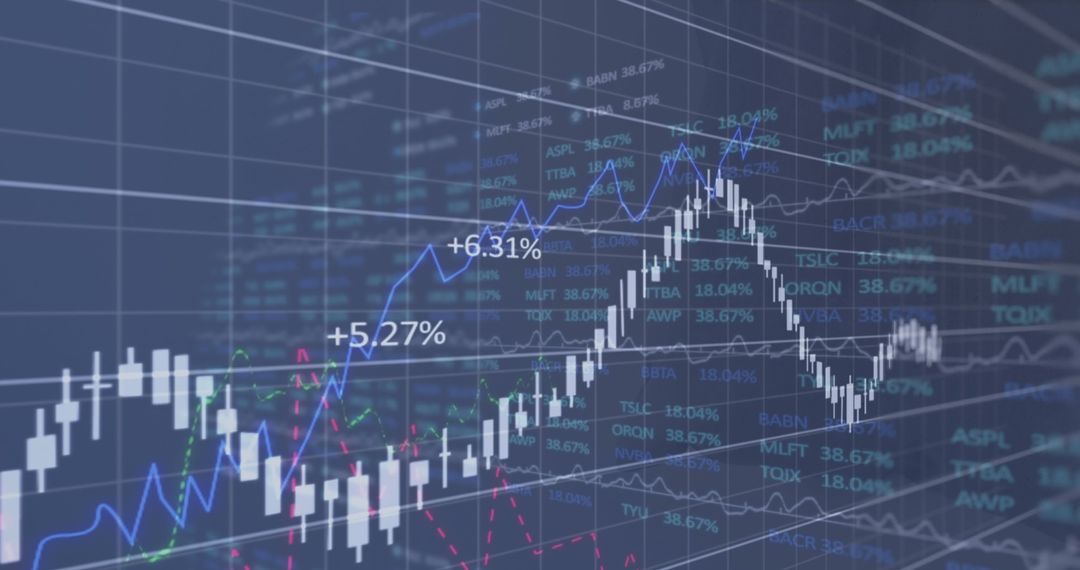 Futuristic Virtual Stock Market Interface with Data Visualization