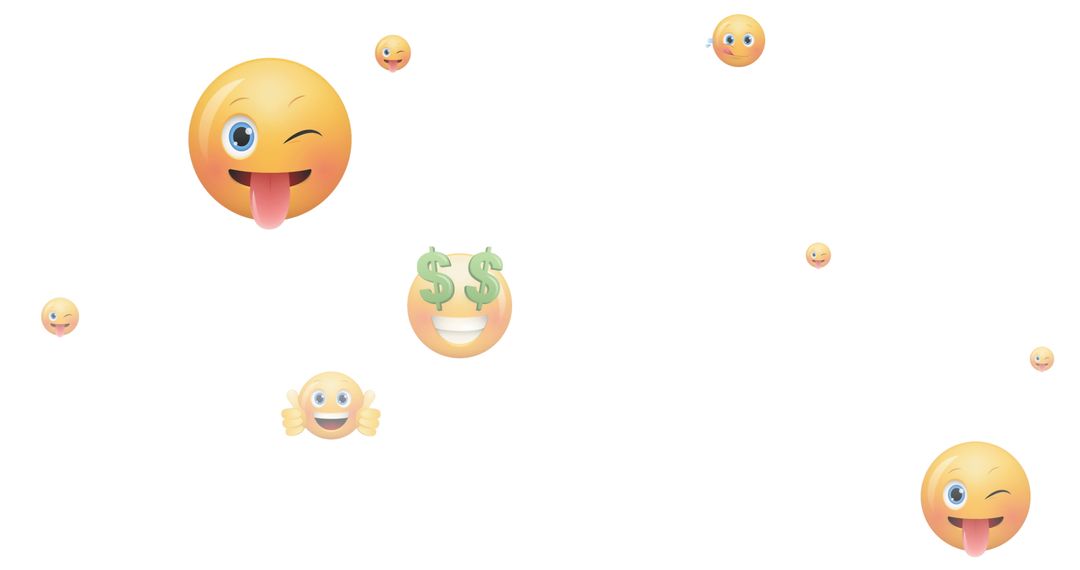 Colorful Emoji Icons Linked to Global Content Creation